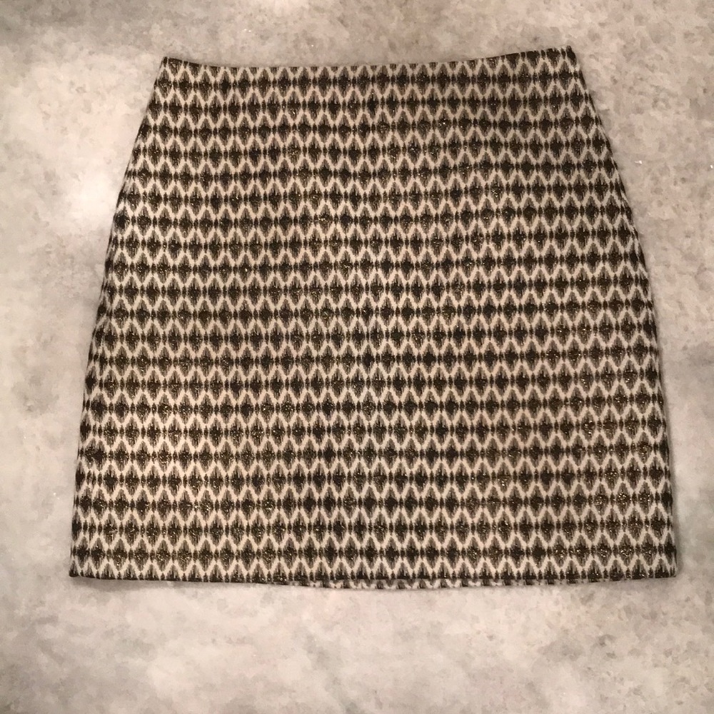 Loft Metallic Gold & Black Mini Skirt